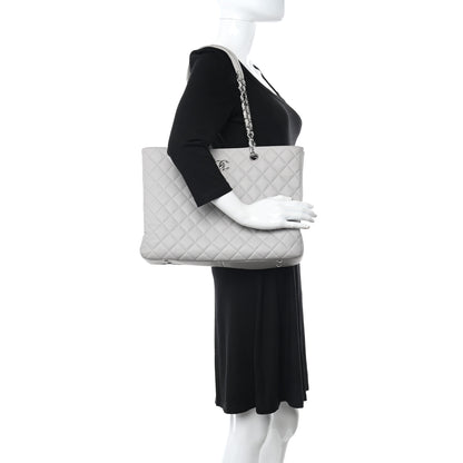 Chanel Calfskin Quilted Large Classic Shopping Tote Grey 2 of 11