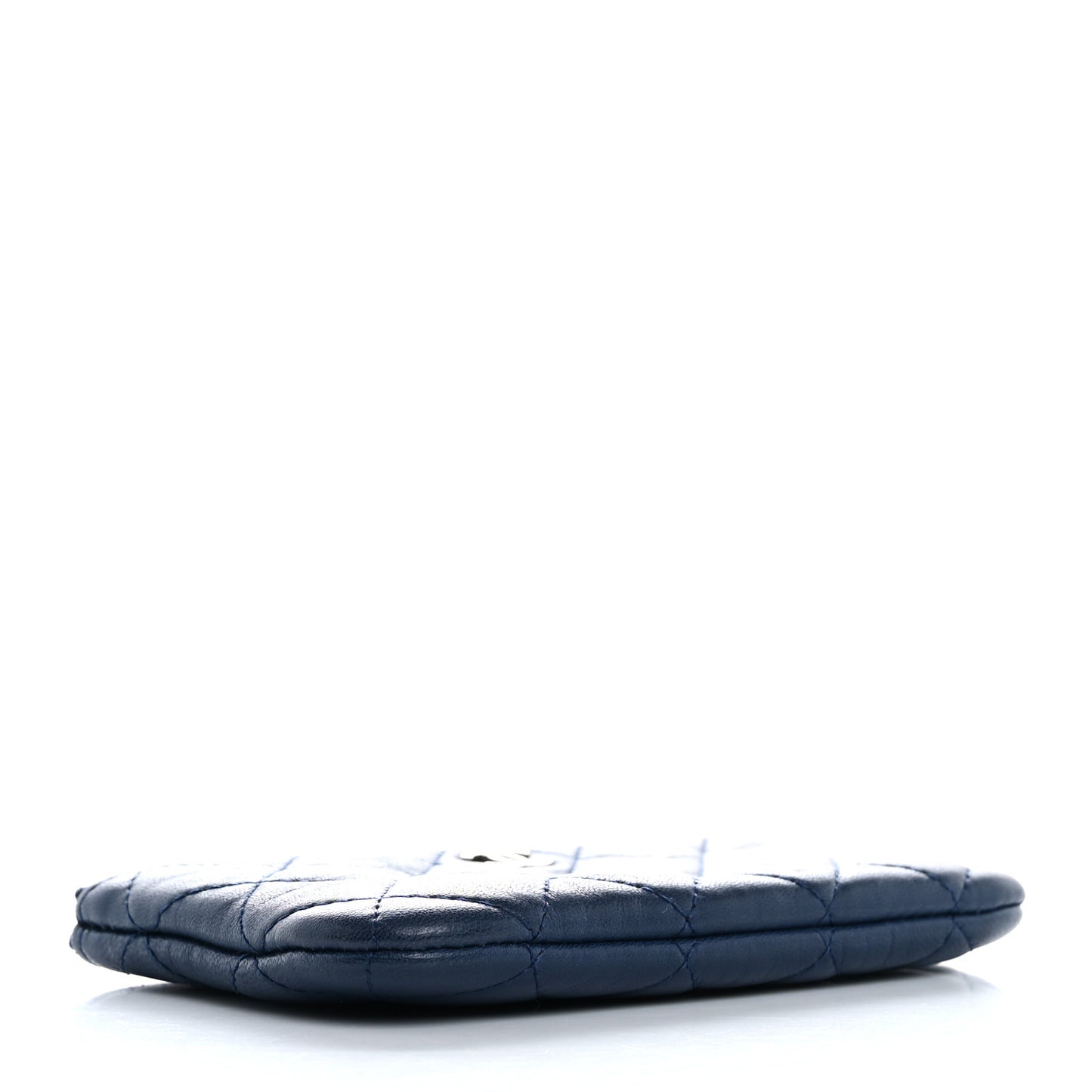 Lambskin Quilted Small Cosmetic Case Navy