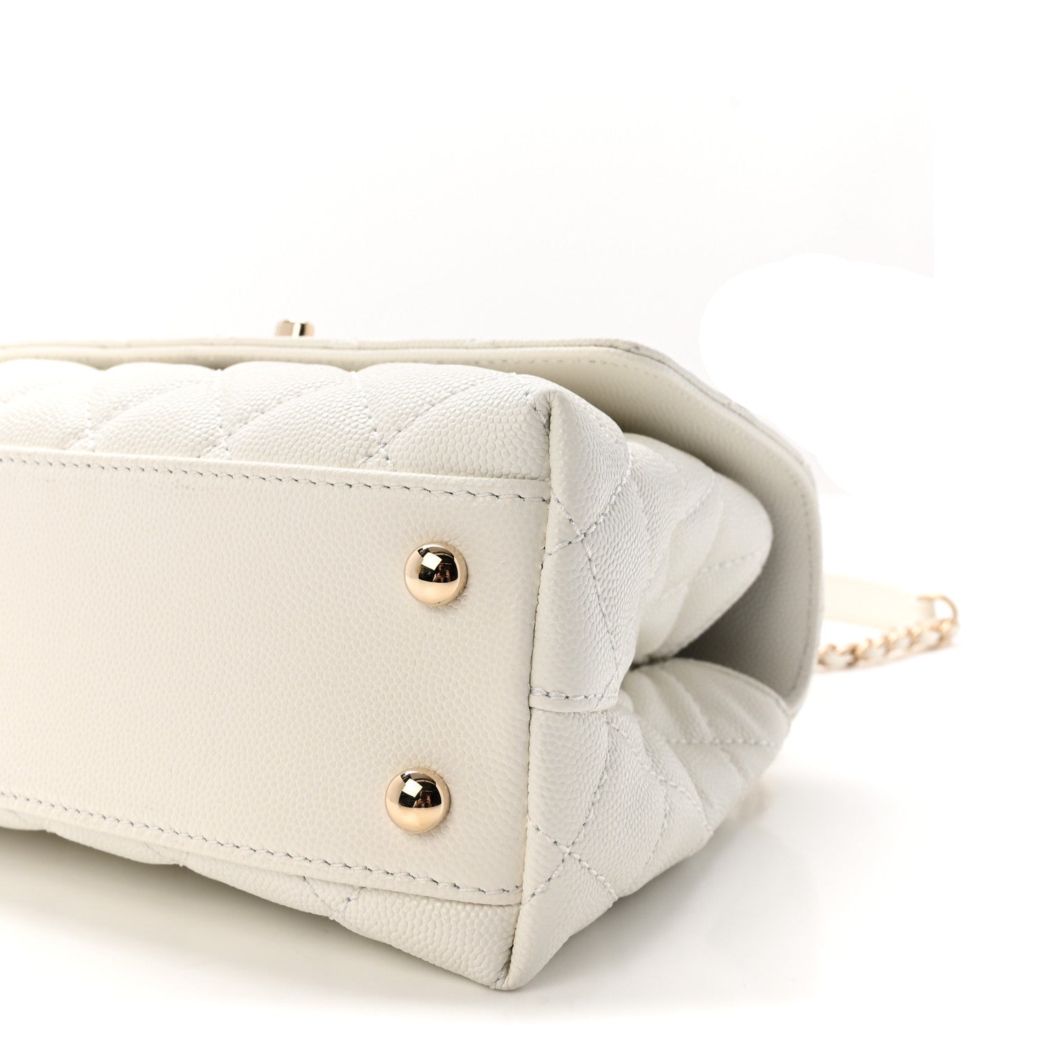 Chanel Caviar Quilted Mini Coco Handle Flap White 10 of 10