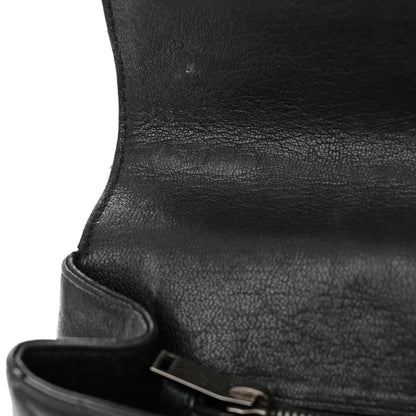 Saint Laurent Sheepskin Matelasse Chevron Monogram Medium College Bag Black 12 of 16