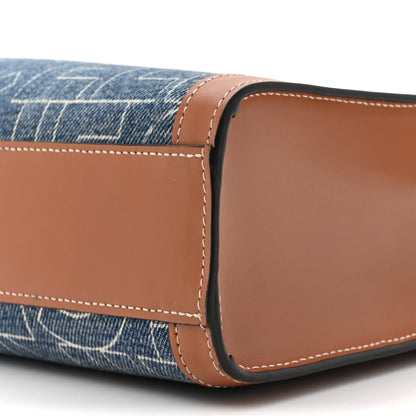 Celine Denim All Over Print Small Vertical Cabas Navy Tan 9 of 13