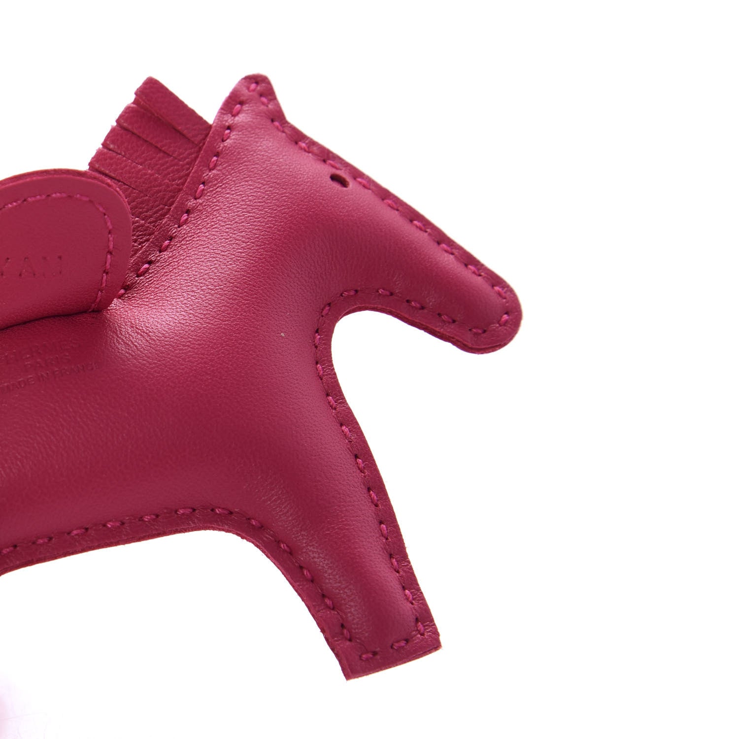 Hermes Milo Lambskin Grigri Rodeo Horse Bag Charm PM Rose Mexico 3 of 4