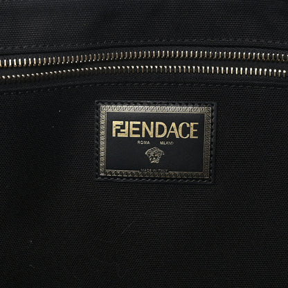 Fendi X VERSACE Canvas Fendace Logo Large Shopping Tote Black 6 of 8