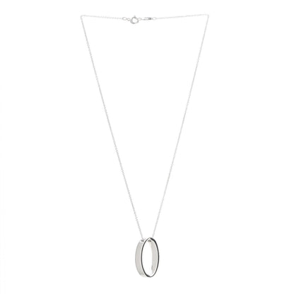 Tiffany Sterling Silver Oval Loop Pendant Necklace 3 of 5