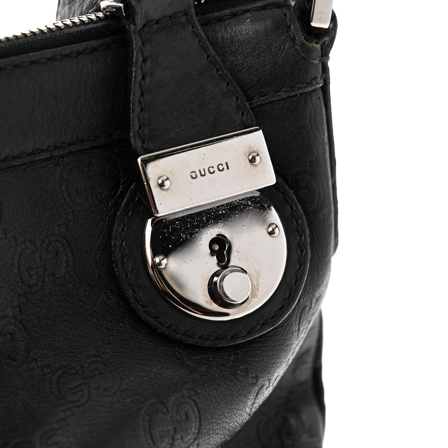 Gucci Guccissima GG Messenger Bag Black 12 of 15