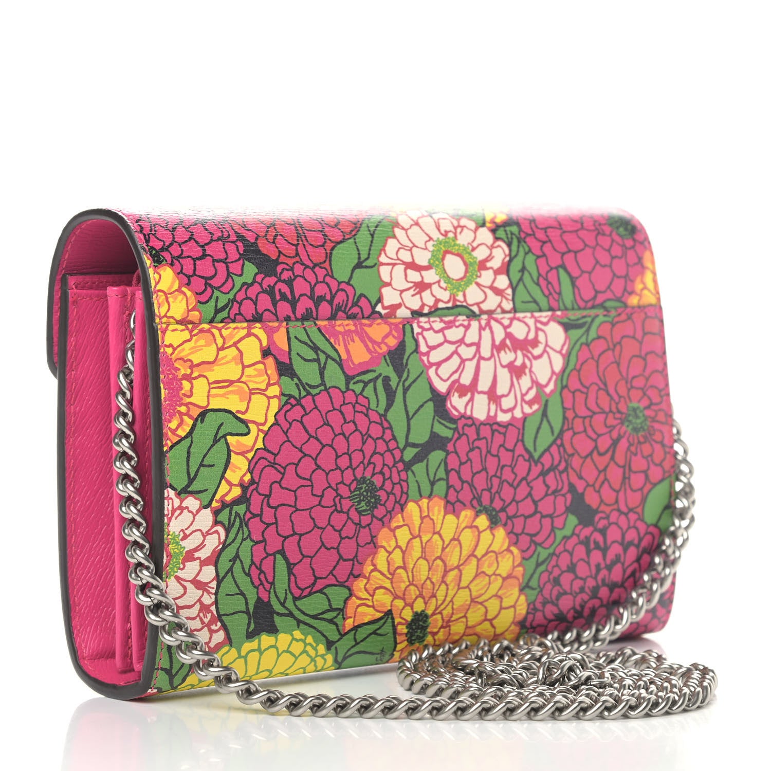 Gucci X KEN SCOTT Textured Calfskin Pomponica Print Mini Dionysus Chain Wallet Multicolor Fuxia Pompon 2 of 5
