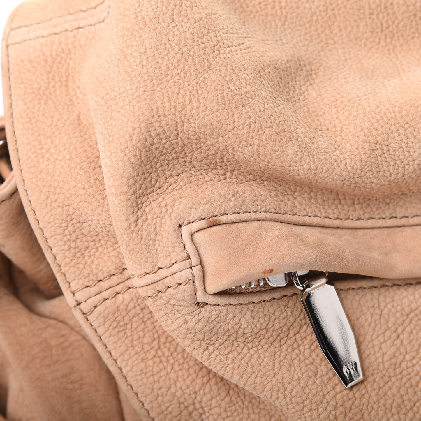 Nubuck Mini Marti Backpack Bag Beige Rhodium Hardware