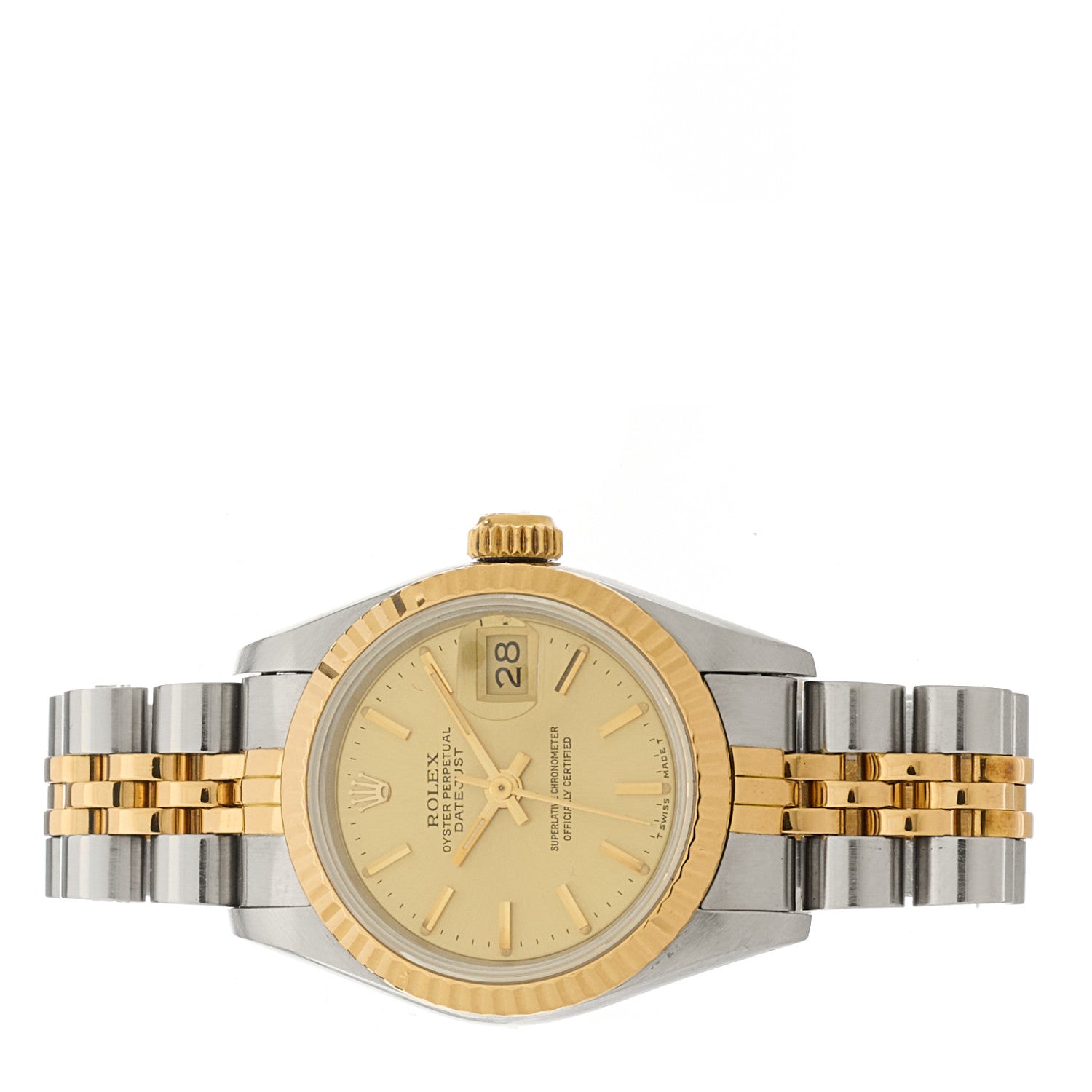 Rolex Stainless Steel 18K Yellow Gold 26mm Oyster Perpetual Datejust Watch Champagne 69173 2 of 4