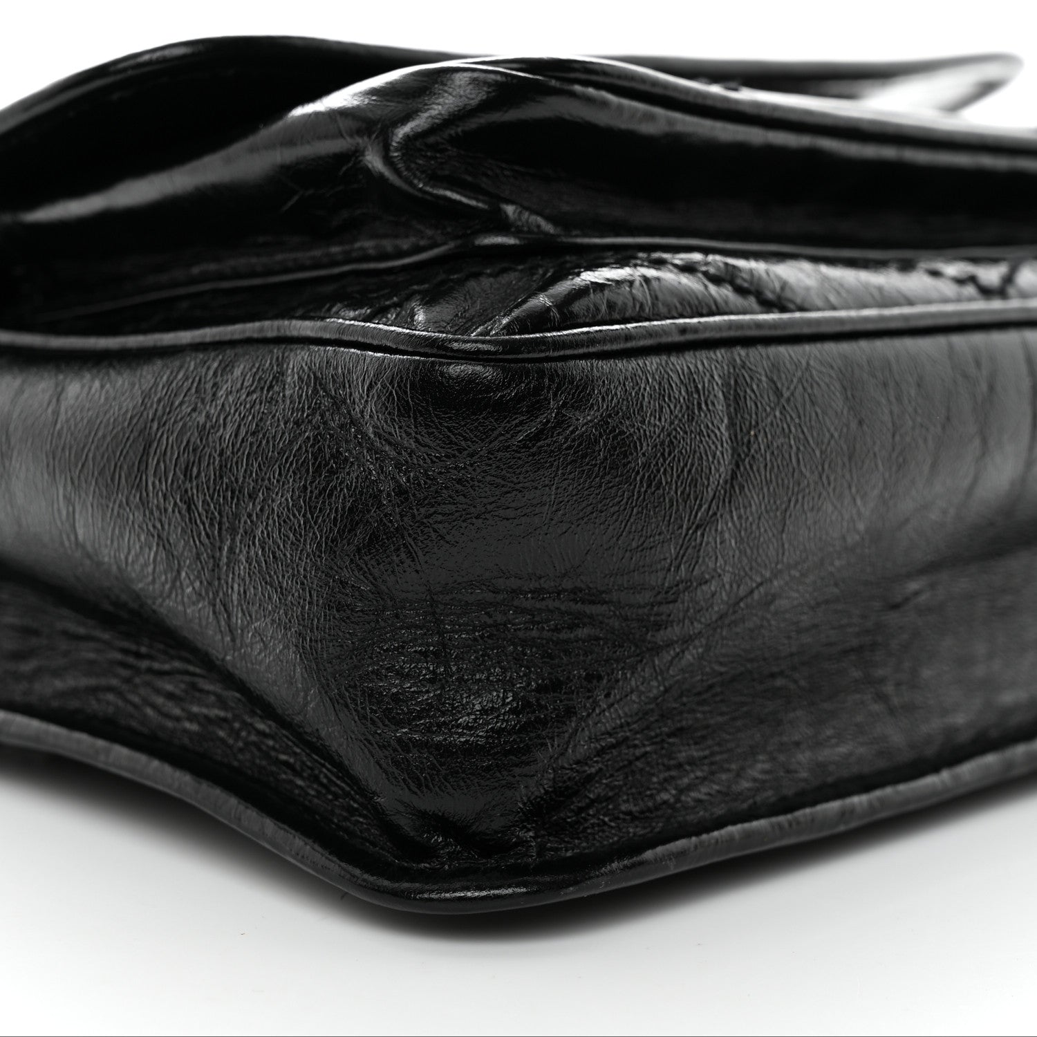 Saint Laurent Crinkled Lambskin Matelasse Monogram Baby Niki Chain Satchel Black 10 of 11