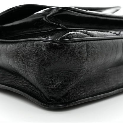 Saint Laurent Crinkled Lambskin Matelasse Monogram Baby Niki Chain Satchel Black 10 of 11