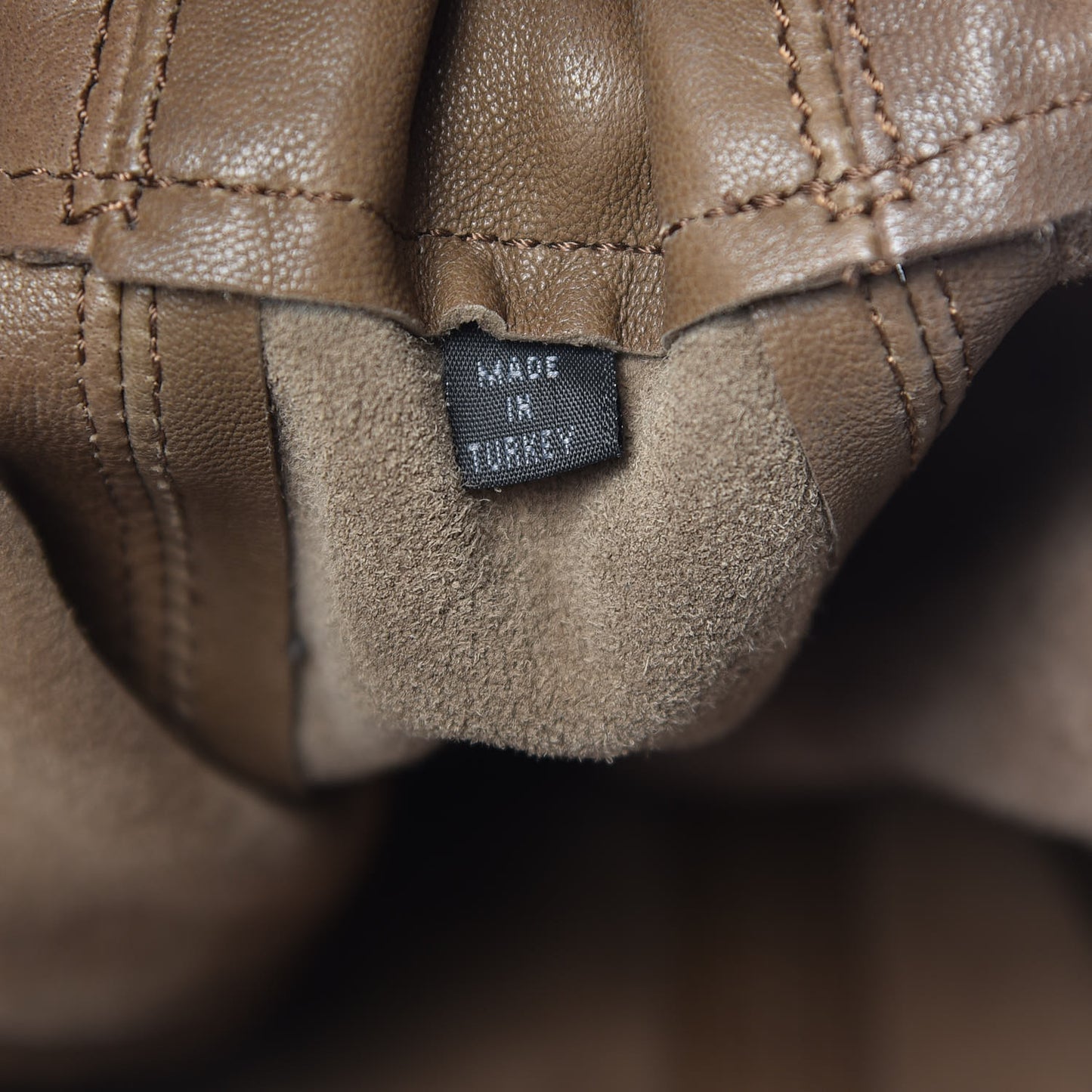 Calfskin Shoulder Tote Bag Brown