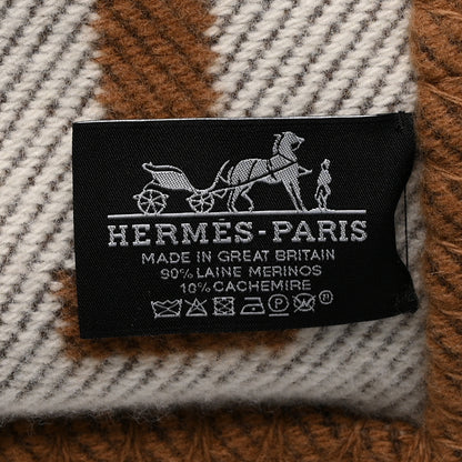 Hermes Wool Cashmere Avalon Blanket Ecru Camel 3 of 4