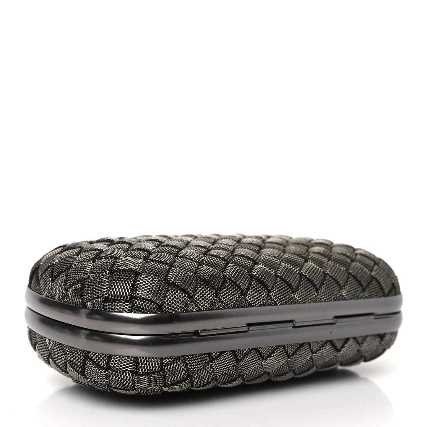 Metal Intrecciato Mesh Woven Knot Clutch Argento