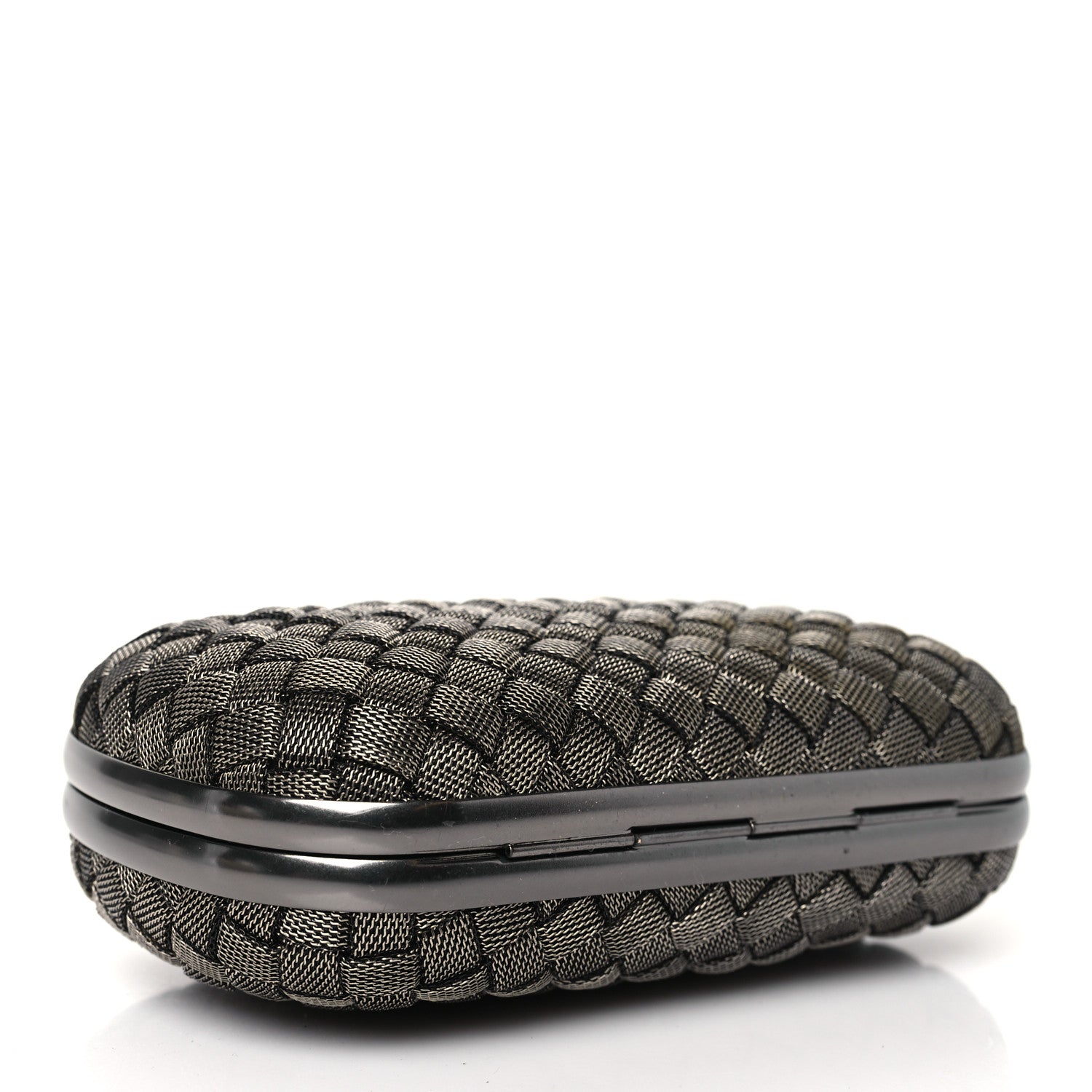 Bottega Veneta Metal Intrecciato Mesh Woven Knot Clutch Argento 4 of 9