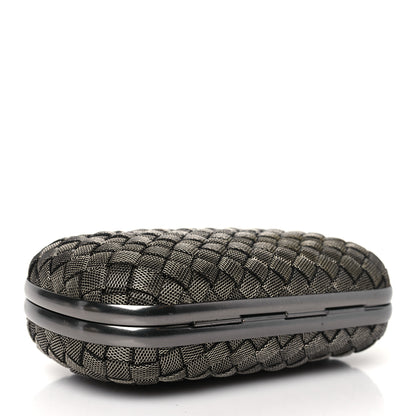 Bottega Veneta Metal Intrecciato Mesh Woven Knot Clutch Argento 4 of 9