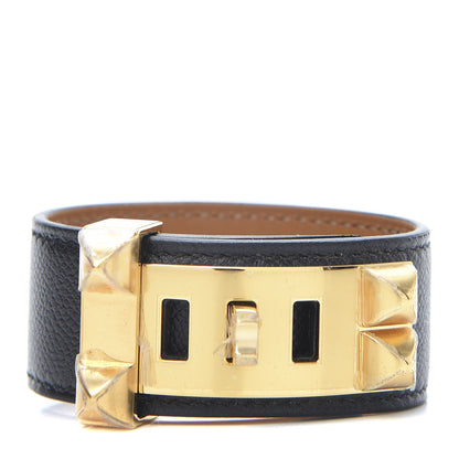 Hermes Madame Calfskin Collier de Chien 24 Bracelet T1 Black 1 of 6