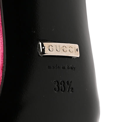Gucci Tela Retino Nappa Charlotte Crystal GG Monogram Square G 75mm Slingback Pumps 38.5 Bright Bouganville Fairy Fucsia 7 of 8