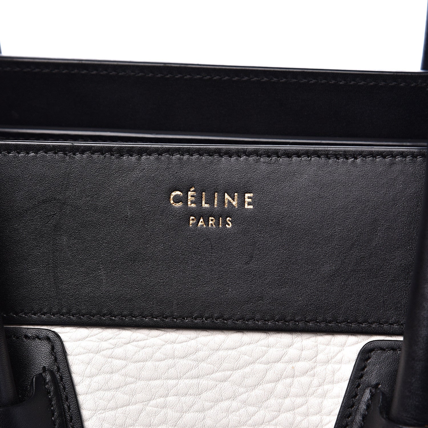 Celine Bullhide Calfskin Mini Bi-Color Luggage Black White 7 of 16