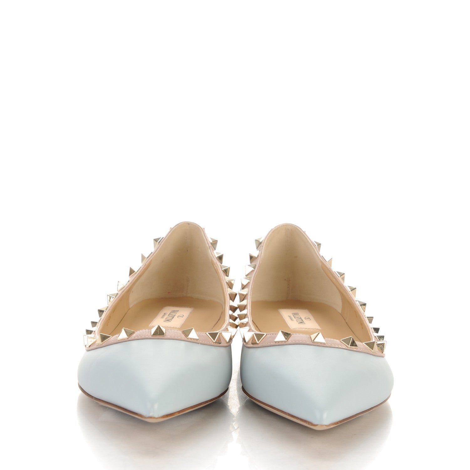 Valentino Garavani Calfskin Nappa Rockstud Ballerina Flats 40 Sky Sorbet Poudre 2 of 7