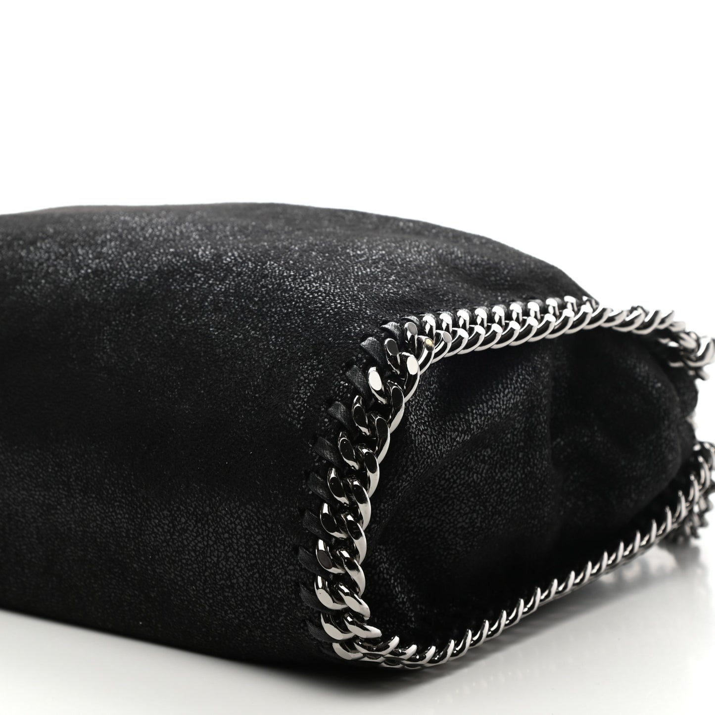 Shaggy Deer Mini Falabella Fold Over Tote Black