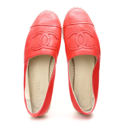 Chanel Lambskin CC Espadrilles 41 Red 2 of 11