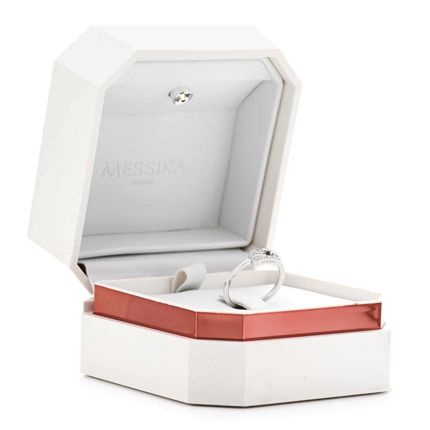 18K White Gold Diamond Move Uno Ring 50 5.25