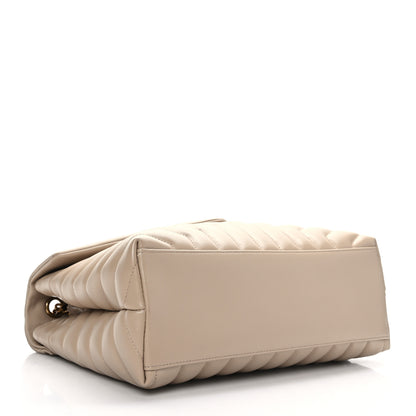 Saint Laurent Calfskin Y Quilted Monogram Medium Loulou Chain Satchel Dark Beige 4 of 9