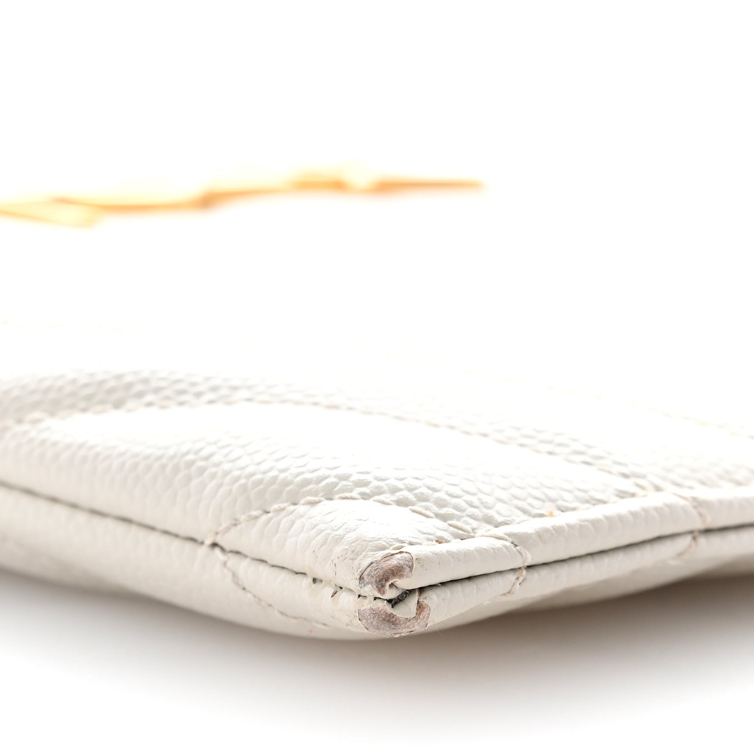 Saint Laurent Grain De Poudre Chevron Monogram Bill Pouch Crema Soft 9 of 12