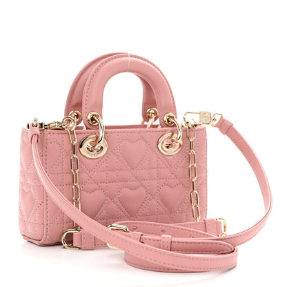 Christian Dior Lambskin Cannage Dioramour Micro Lady D-Joy Rose De Vents 3 of 9