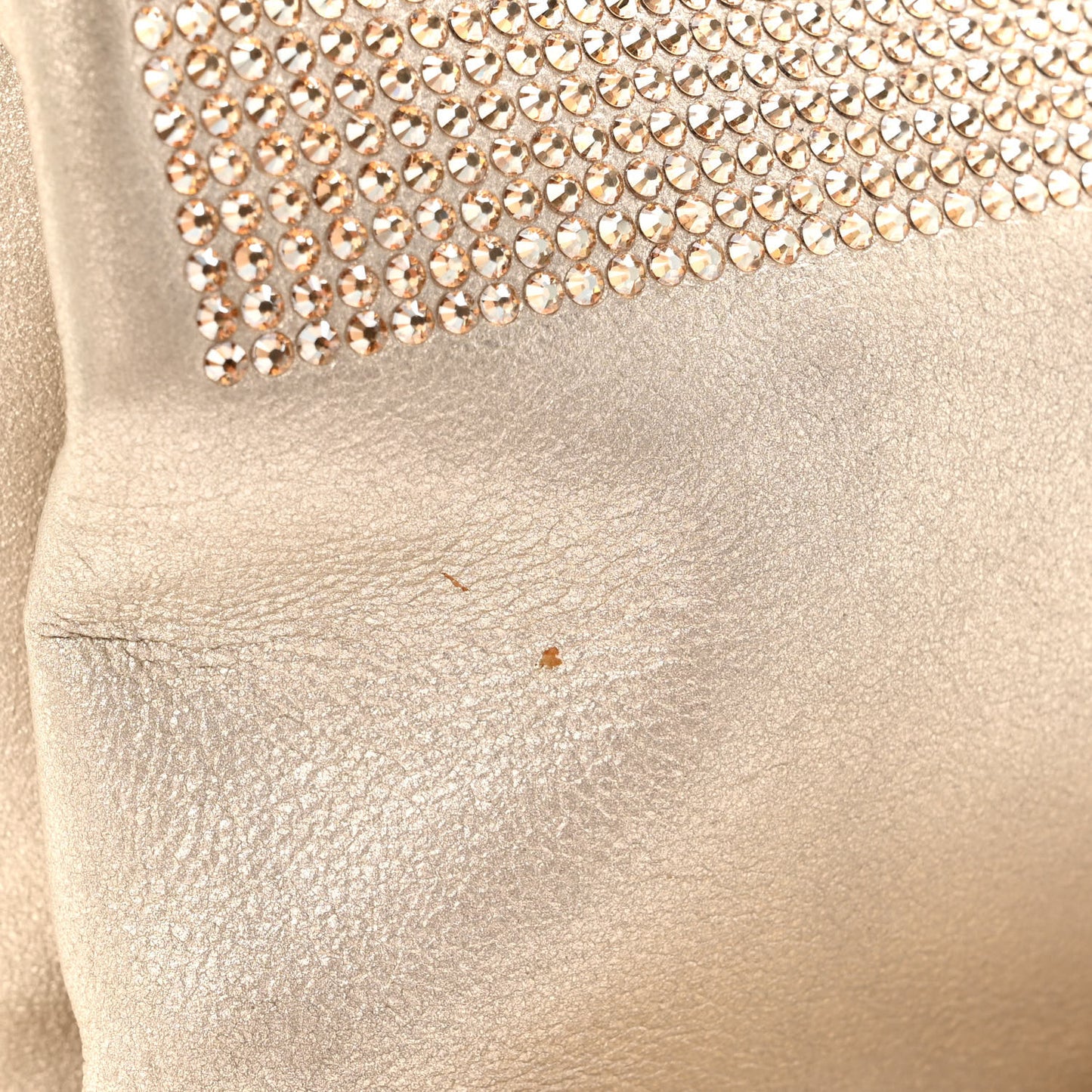 Suede Palazzo Crystal Chain Evening Bag Gold