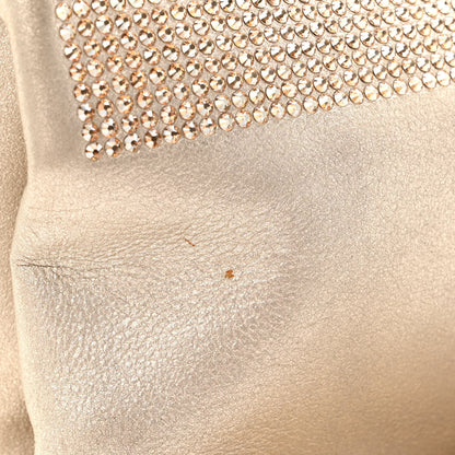 Versace Suede Palazzo Crystal Chain Evening Bag Gold 10 of 11