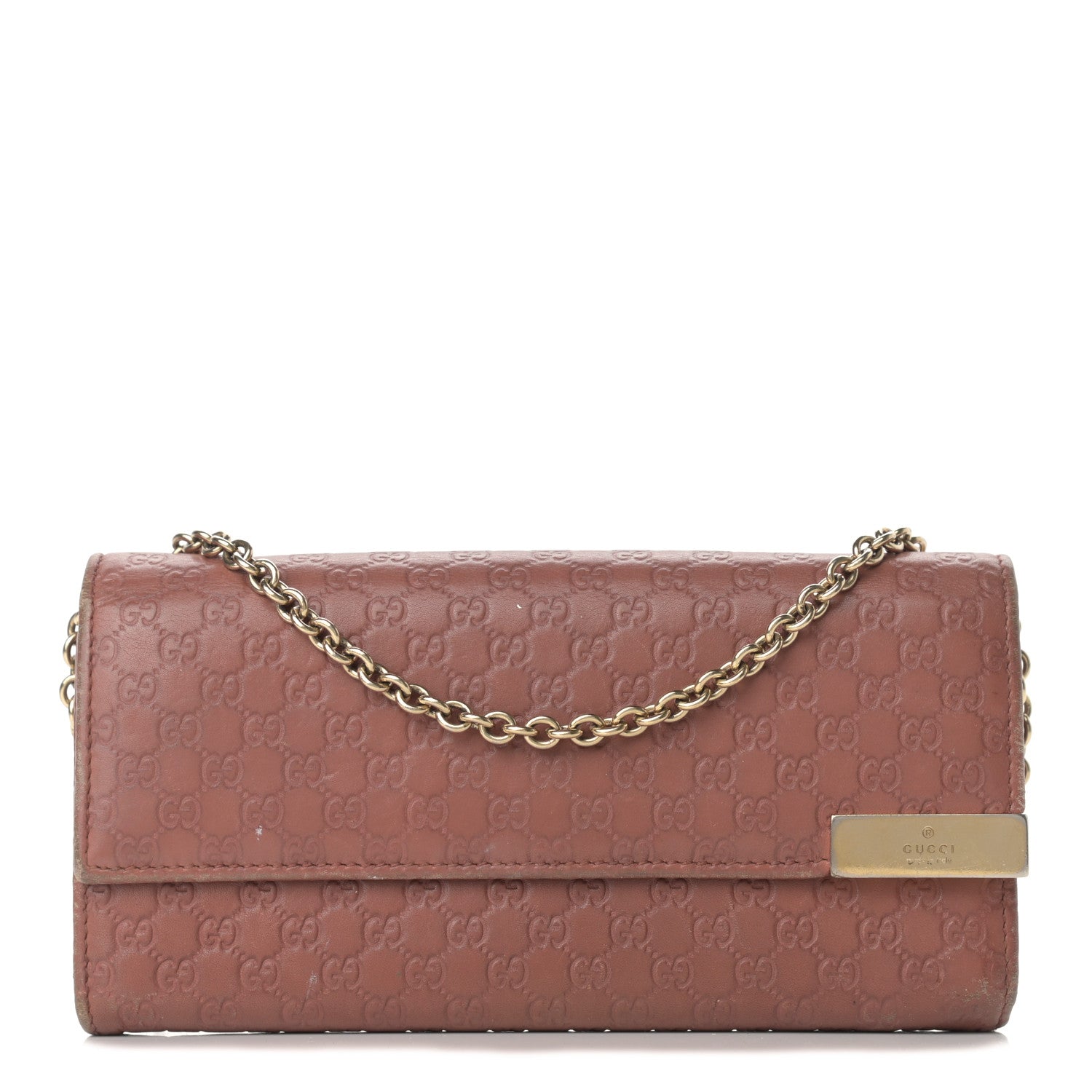 Gucci Guccissima Dice Chain Wallet Nude Pink 1 of 11