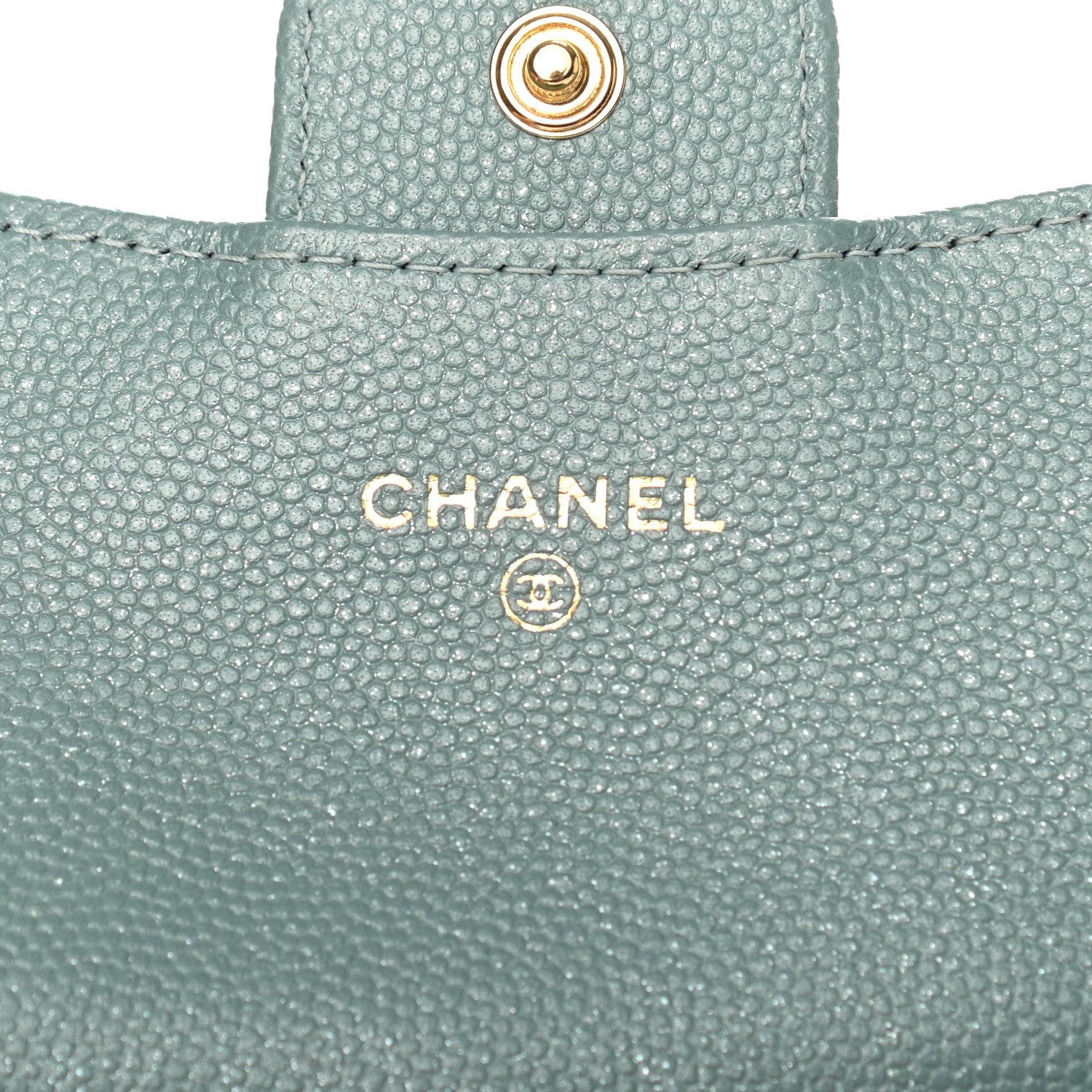 Chanel Iridescent Caviar Quilted Flap Card Holder Wallet Light Blue 6 of 7