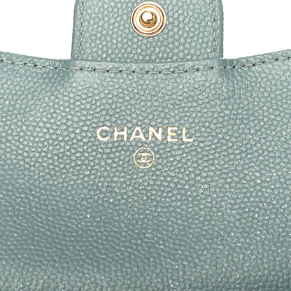 Chanel Iridescent Caviar Quilted Flap Card Holder Wallet Light Blue 6 of 7