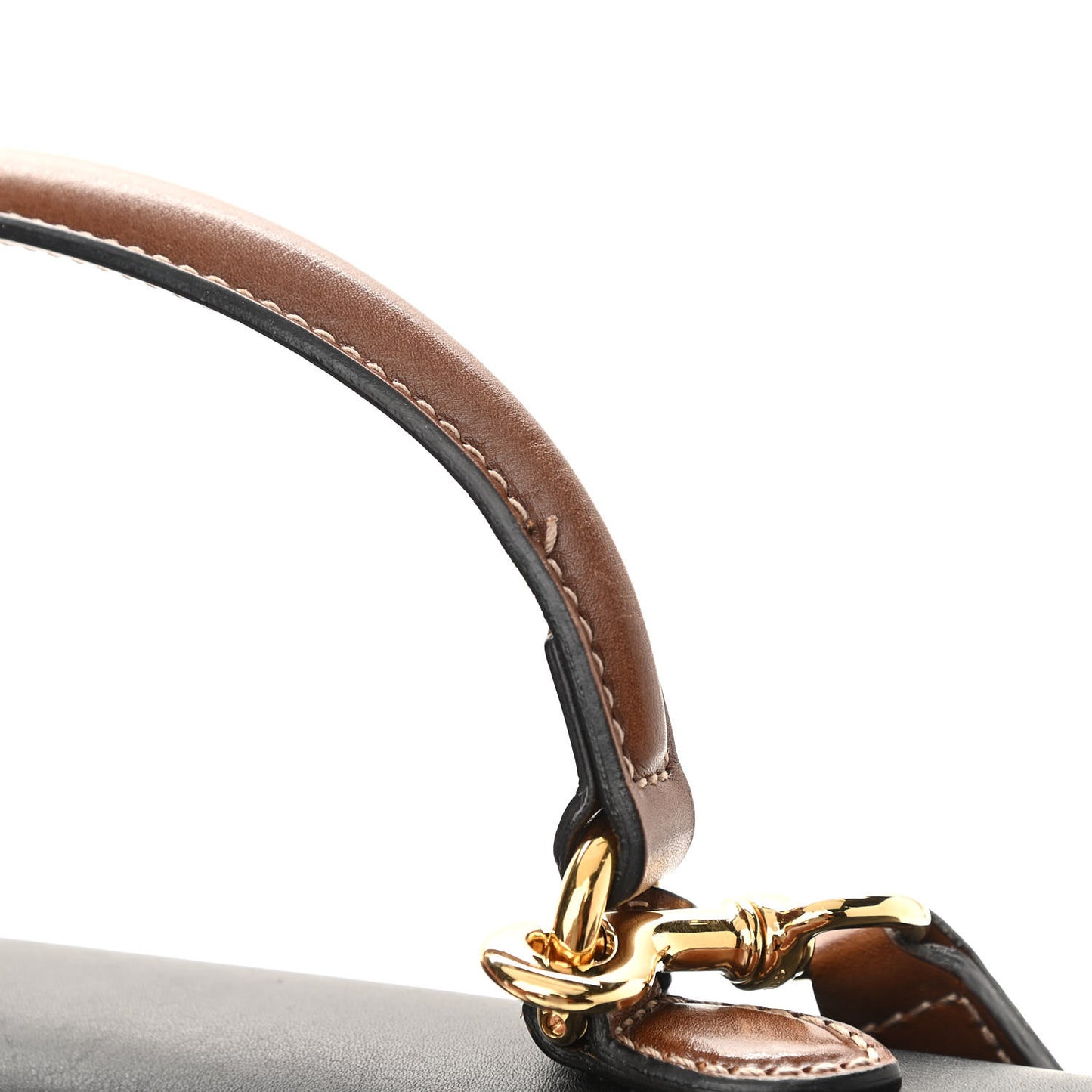 GG Supreme Monogram Calfskin Medium Padlock Top Handle Bag Beige Black Cuir