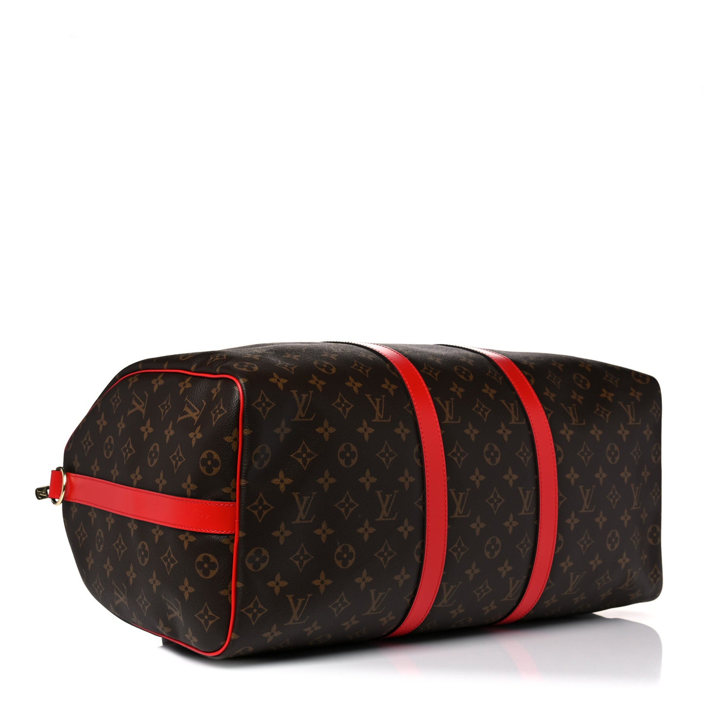 Calfskin Monogram Keepall Bandouliere 50 Coquelicot