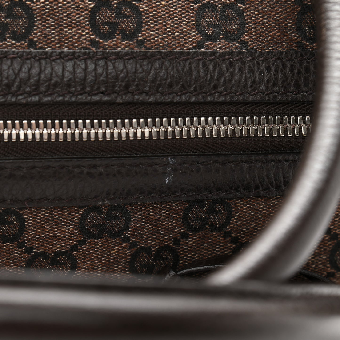 Denim Monogram Large Tote Dark Brown