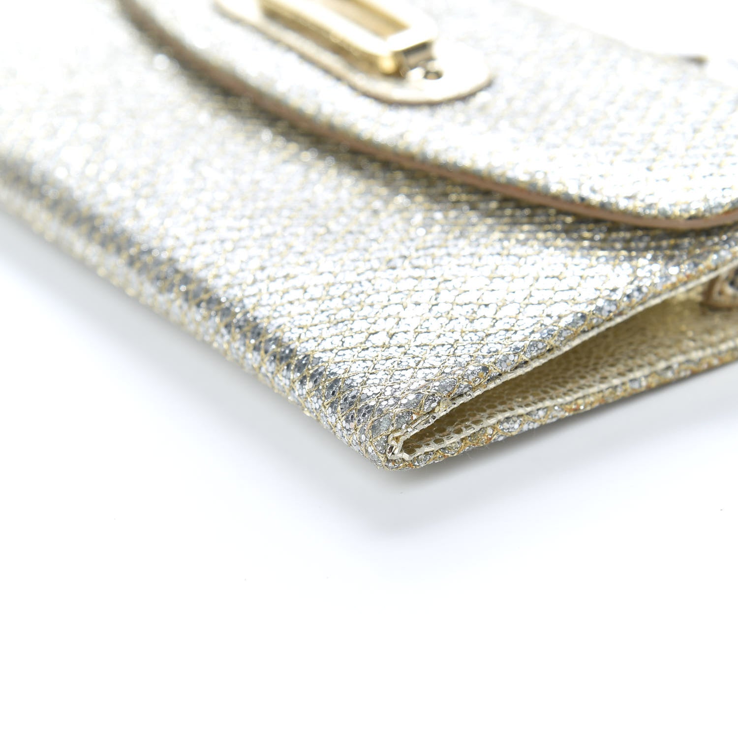 Jimmy Choo Glitter Fabric Large Riane Clutch Champagne 9 of 9