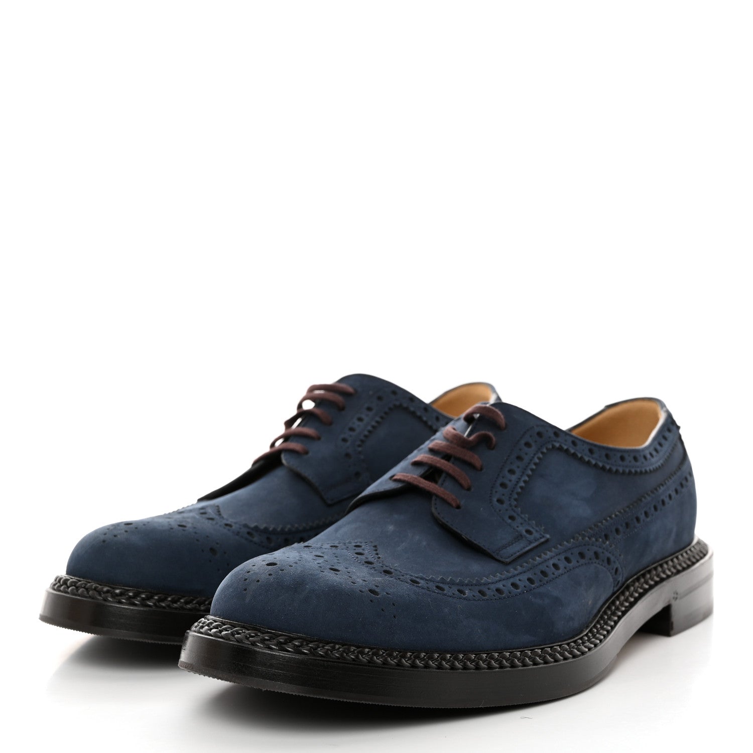 Gucci Nubuck Mens Brogue Derby 10 Blue 4 of 10