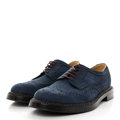 Gucci Nubuck Mens Brogue Derby 10 Blue 4 of 10