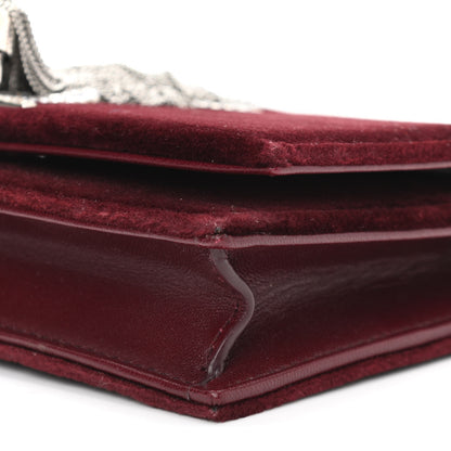 Saint Laurent Velvet Crystal Monogram Kate Tassel Shoulder Bag Burgundy 10 of 10