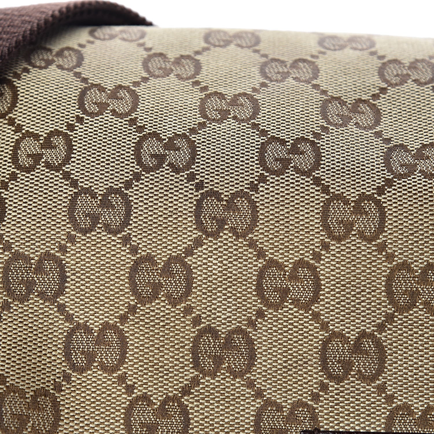 Gucci Monogram Natural Pigskin Large Diaper Bag Beige Ebony Cocoa Dark Chocolate 10 of 29