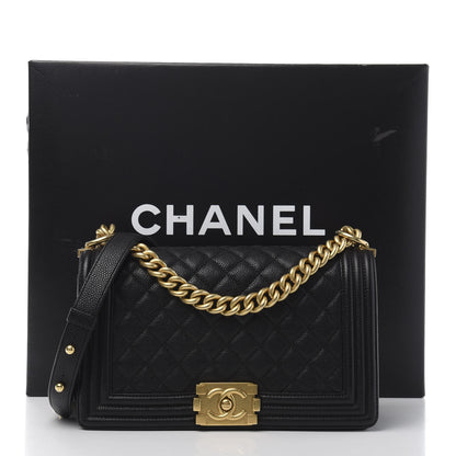 Chanel Caviar Quilted Medium Boy Flap Black 11 of 11