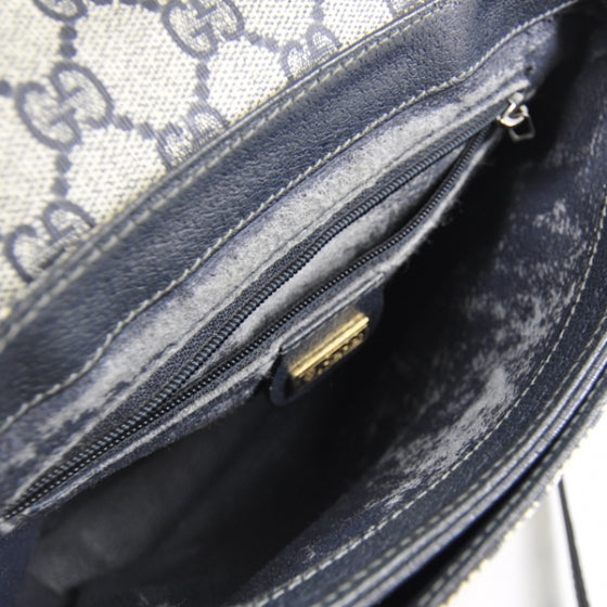 Gucci Monogram Shoulder Bag Navy Blue 7 of 10
