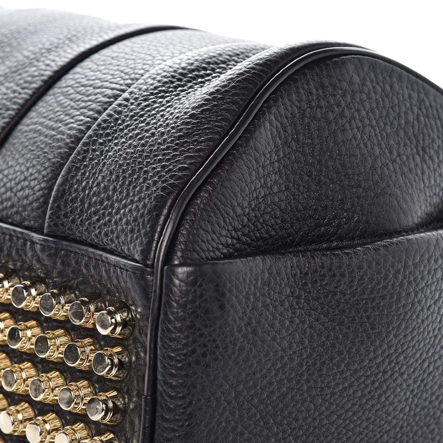Pebbled Lambskin Rocco Black Pale Gold Hardware