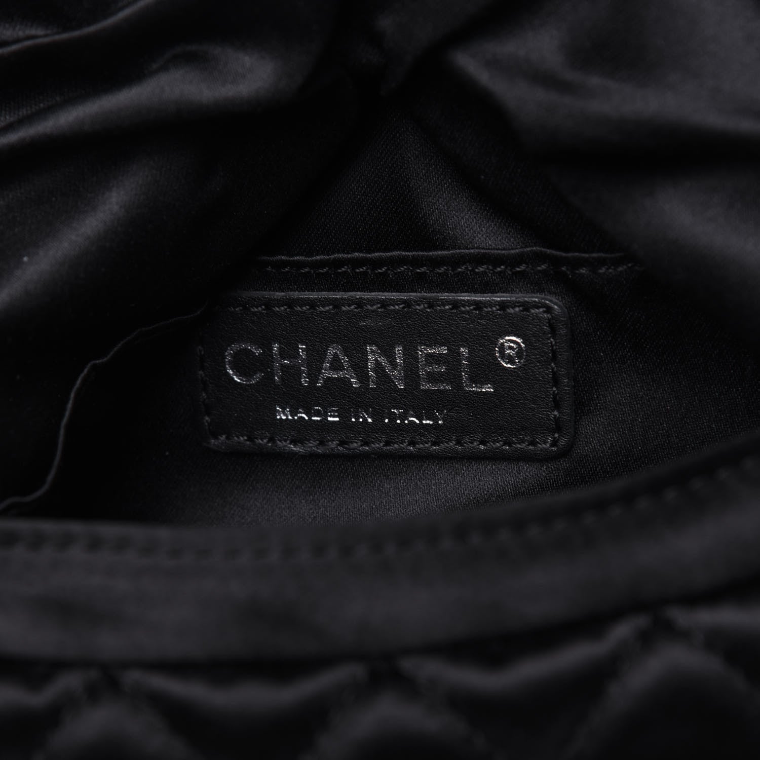 Chanel Satin Quilted Flap Clutch Black 6 of 14
