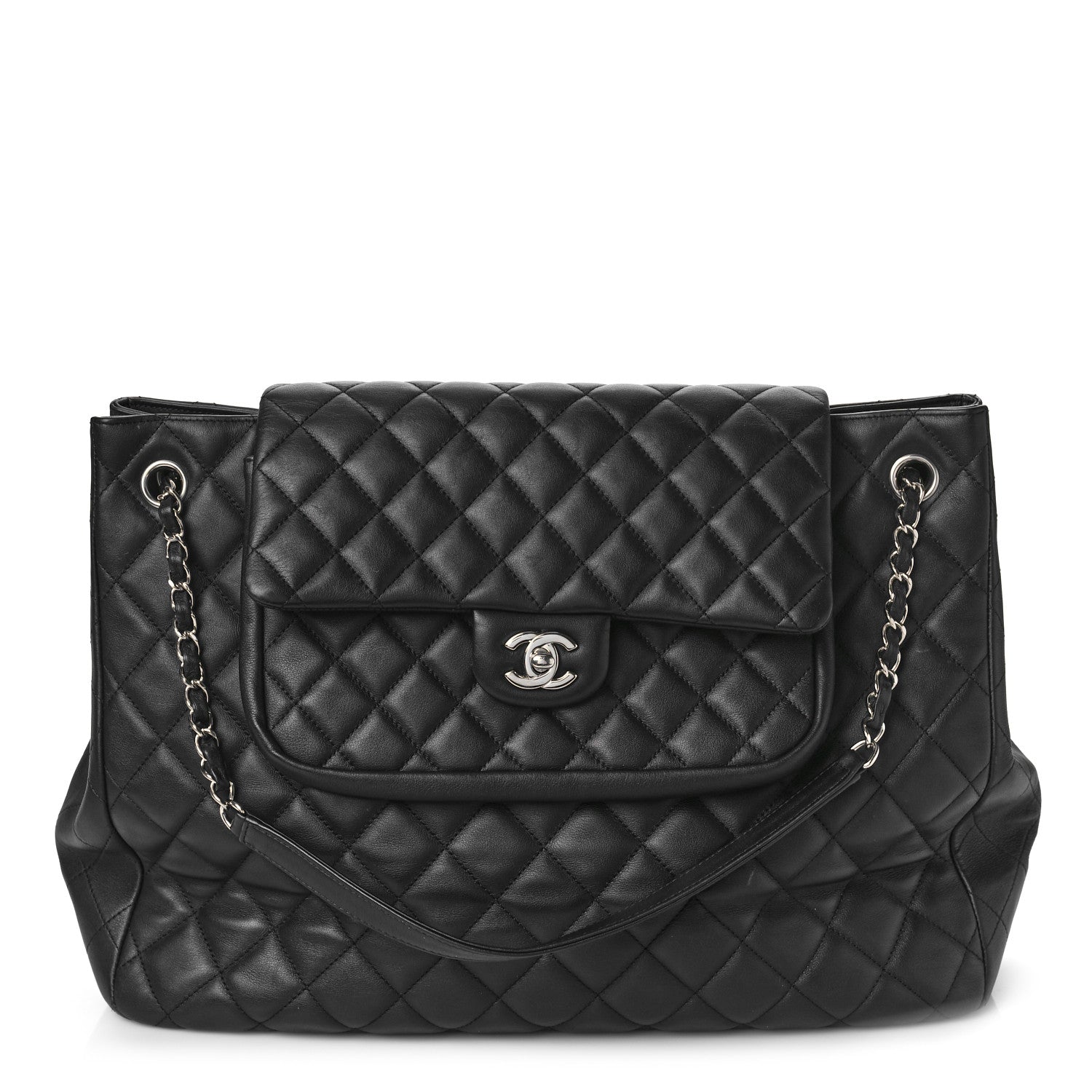 Chanel Calfskin Quilted Flap Tote Black 1 of 15