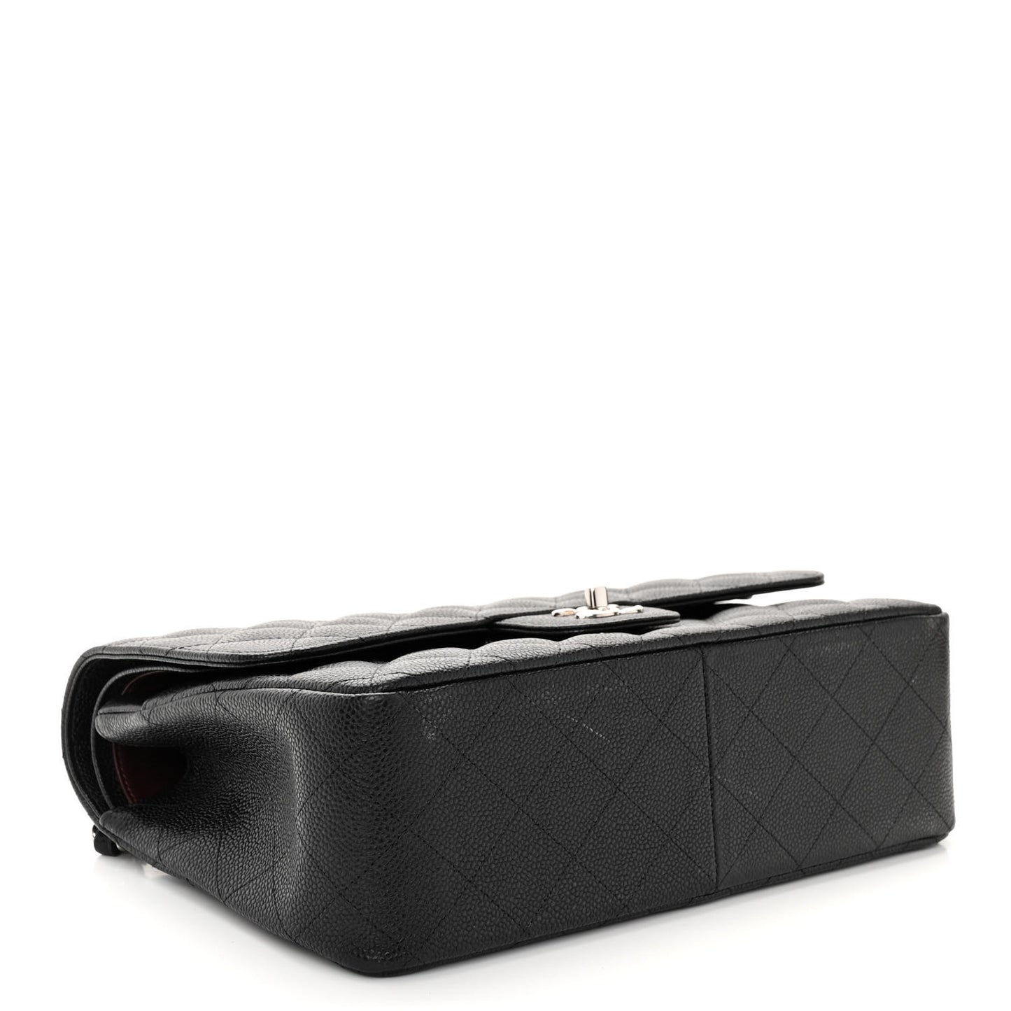 Caviar Quilted Jumbo Double Flap Black
