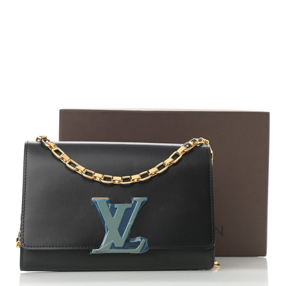 Louis Vuitton Calfskin Chain Louise MM Black 10 of 10