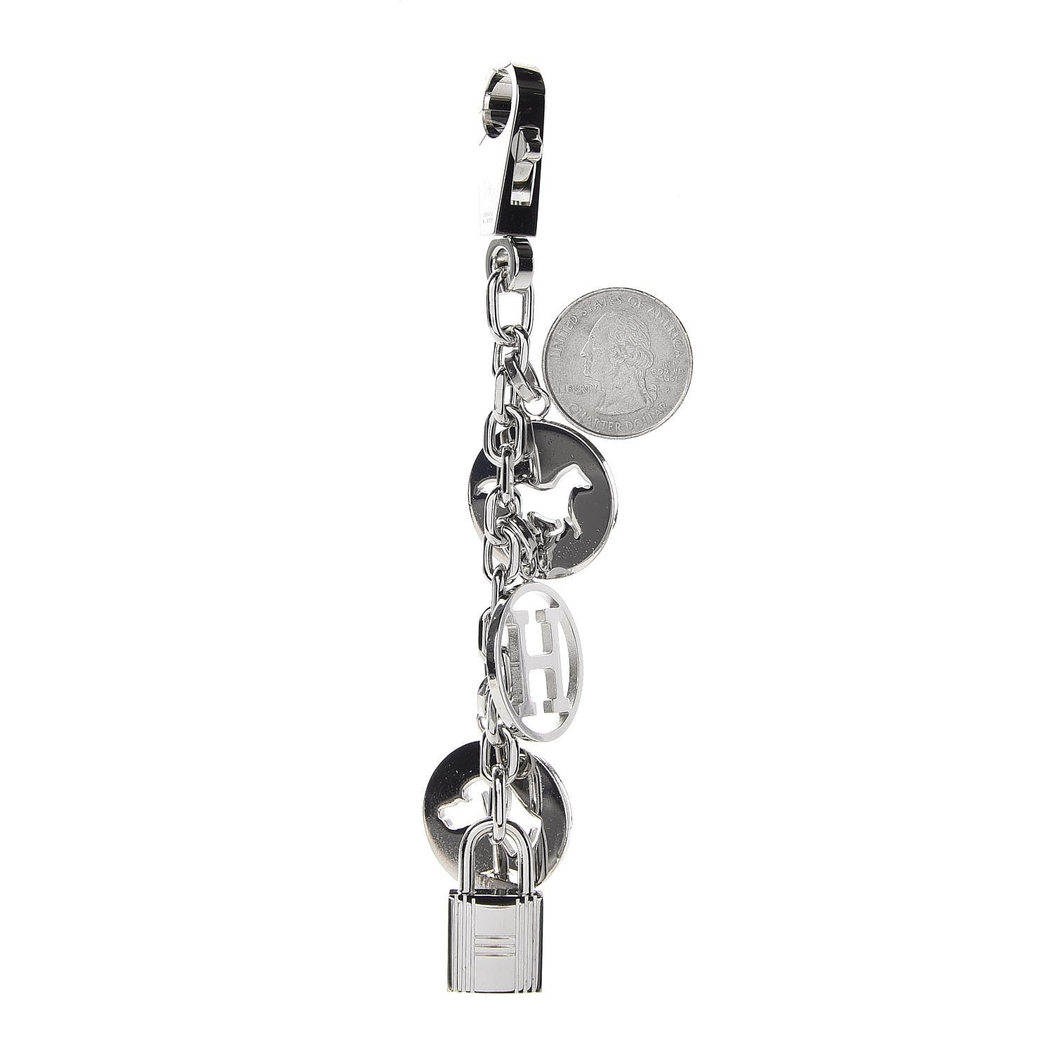 Hermes Palladium Breloque Bag Charm 2 of 4